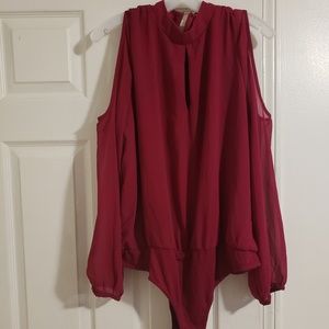 New York & Co. Pink keyhole bodysuit